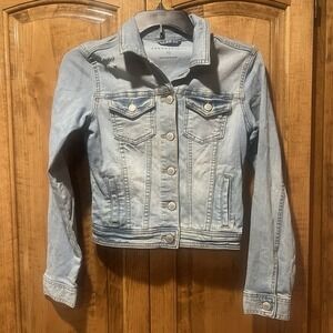 Aeropostale‎ Women's  Lightwash Denim Distressed Blue Jean Jacket Size XS